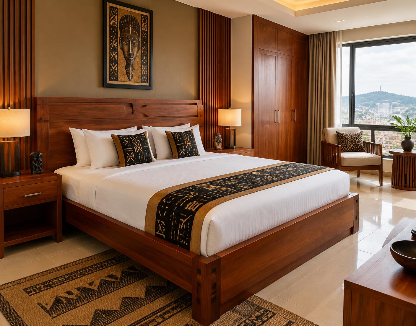 Chambre d'hôtel équipée par Design Meuble à Yaoundé